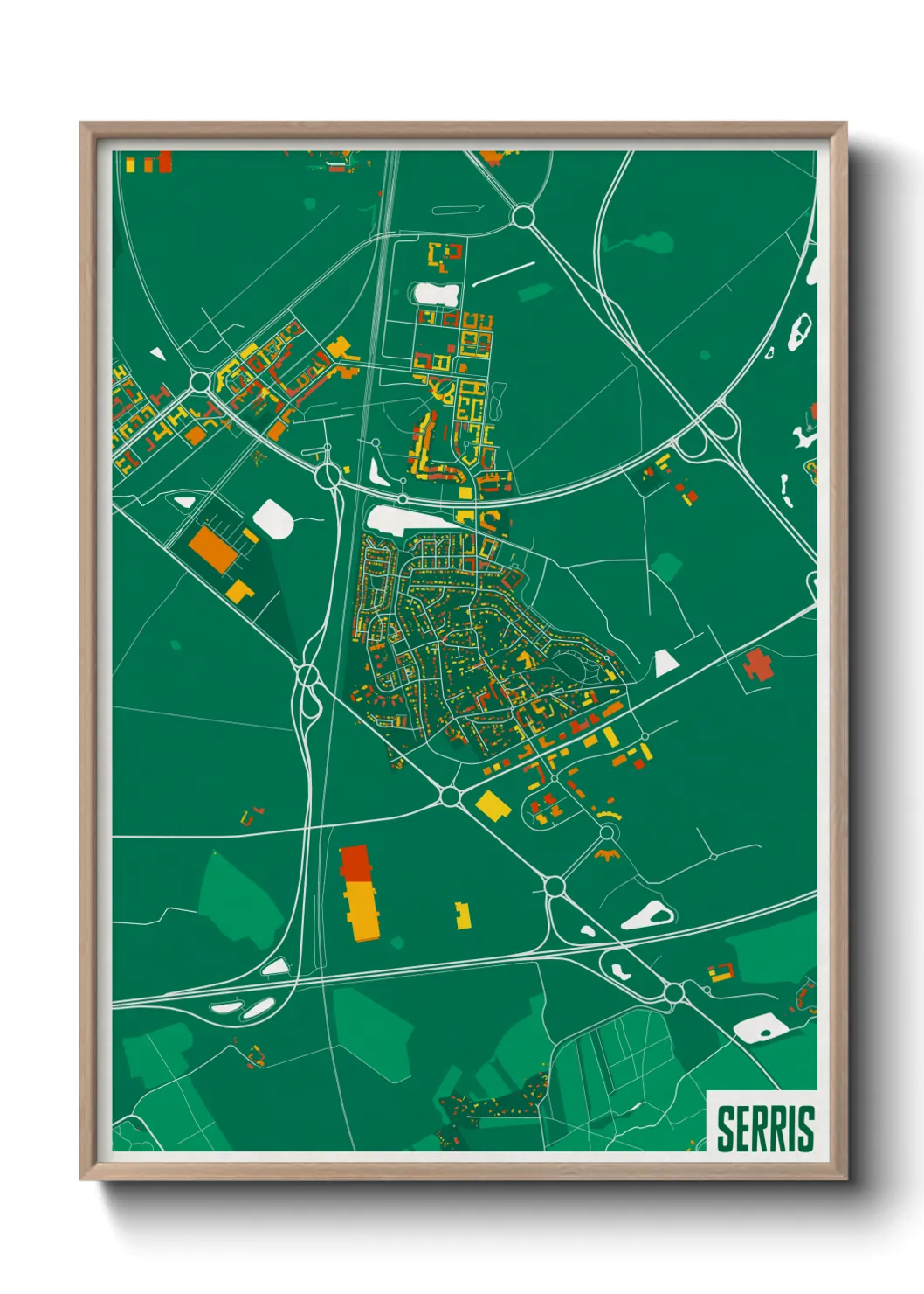 Une affiche de carte sur Serris