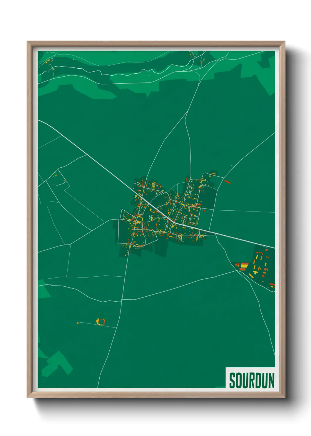 Une affiche de carte sur Sourdun