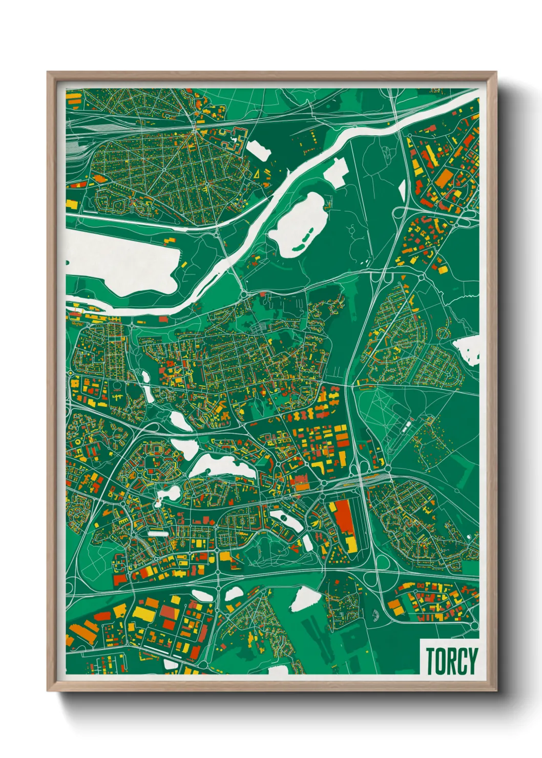 Une affiche de carte sur Torcy
