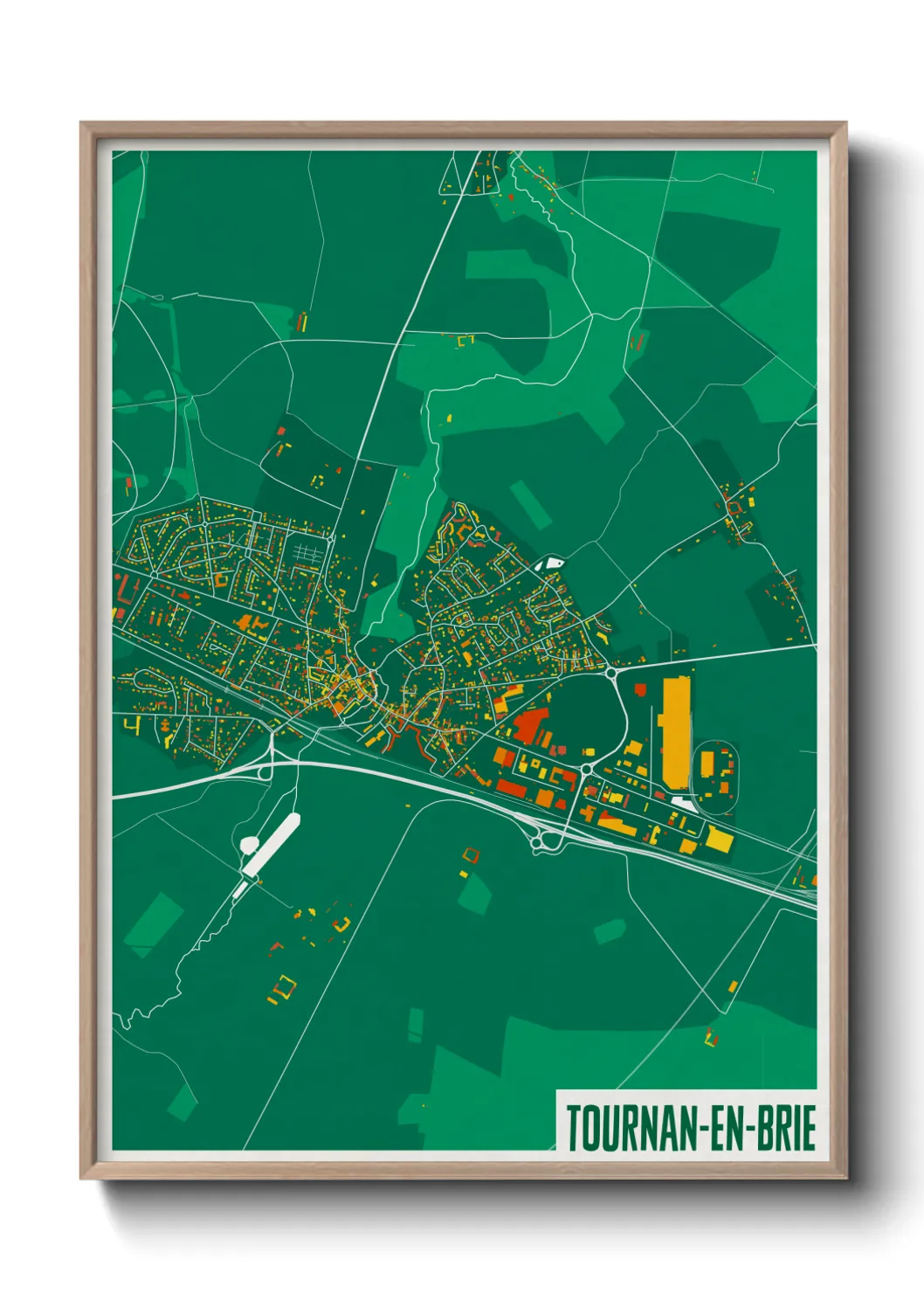 Une affiche de carte sur Tournan-en-Brie