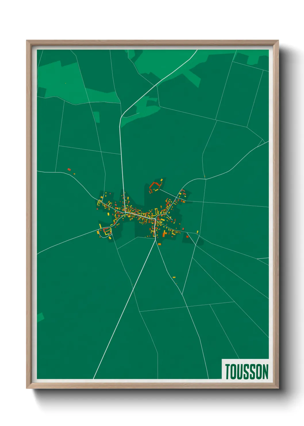 Une affiche de carte sur Tousson