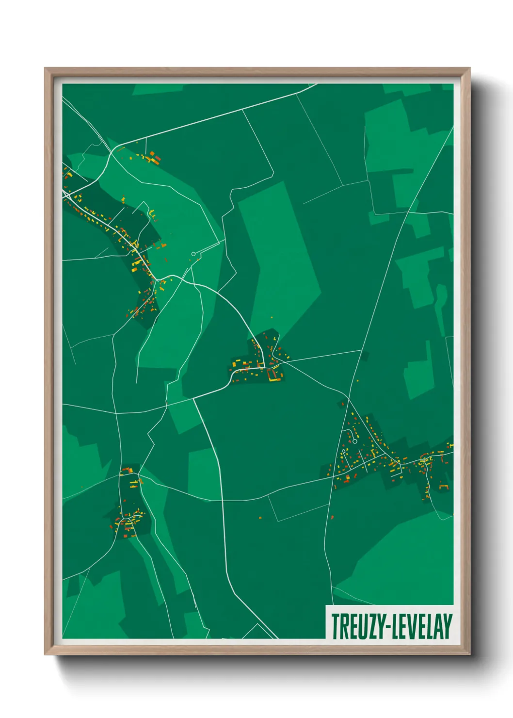 Une affiche de carte sur Treuzy-Levelay