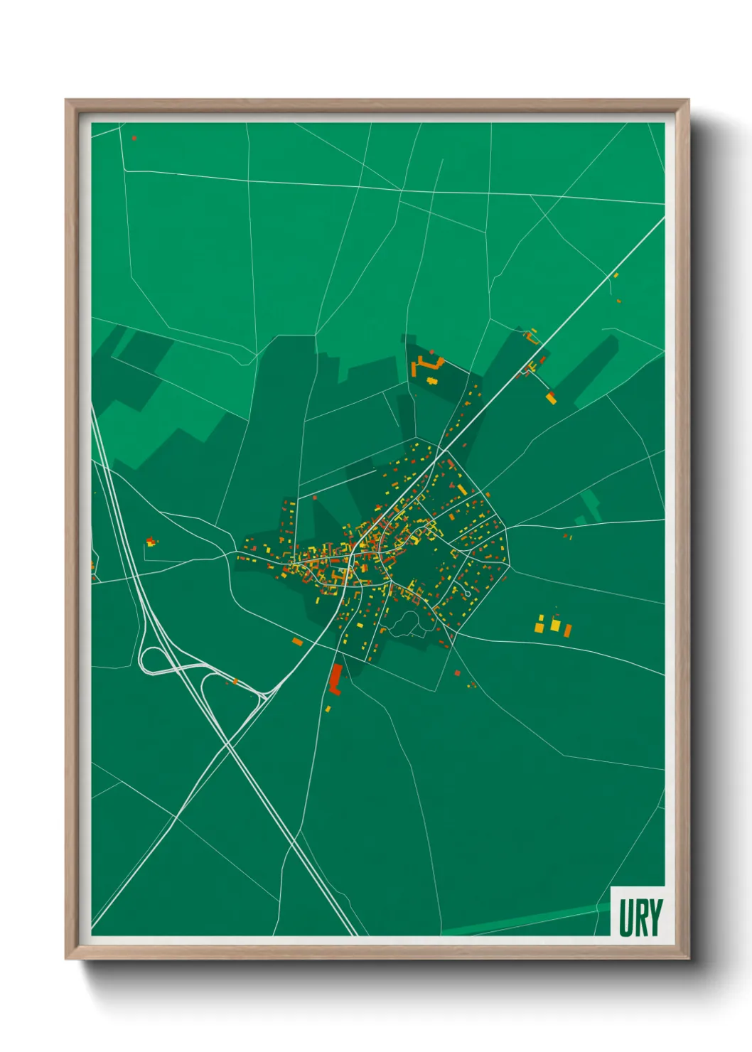 Une affiche de carte sur Ury