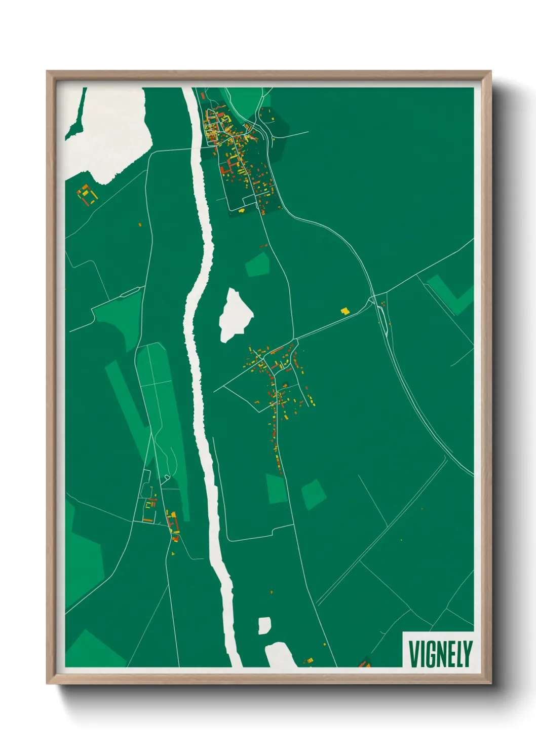 Une affiche de carte sur Vignely