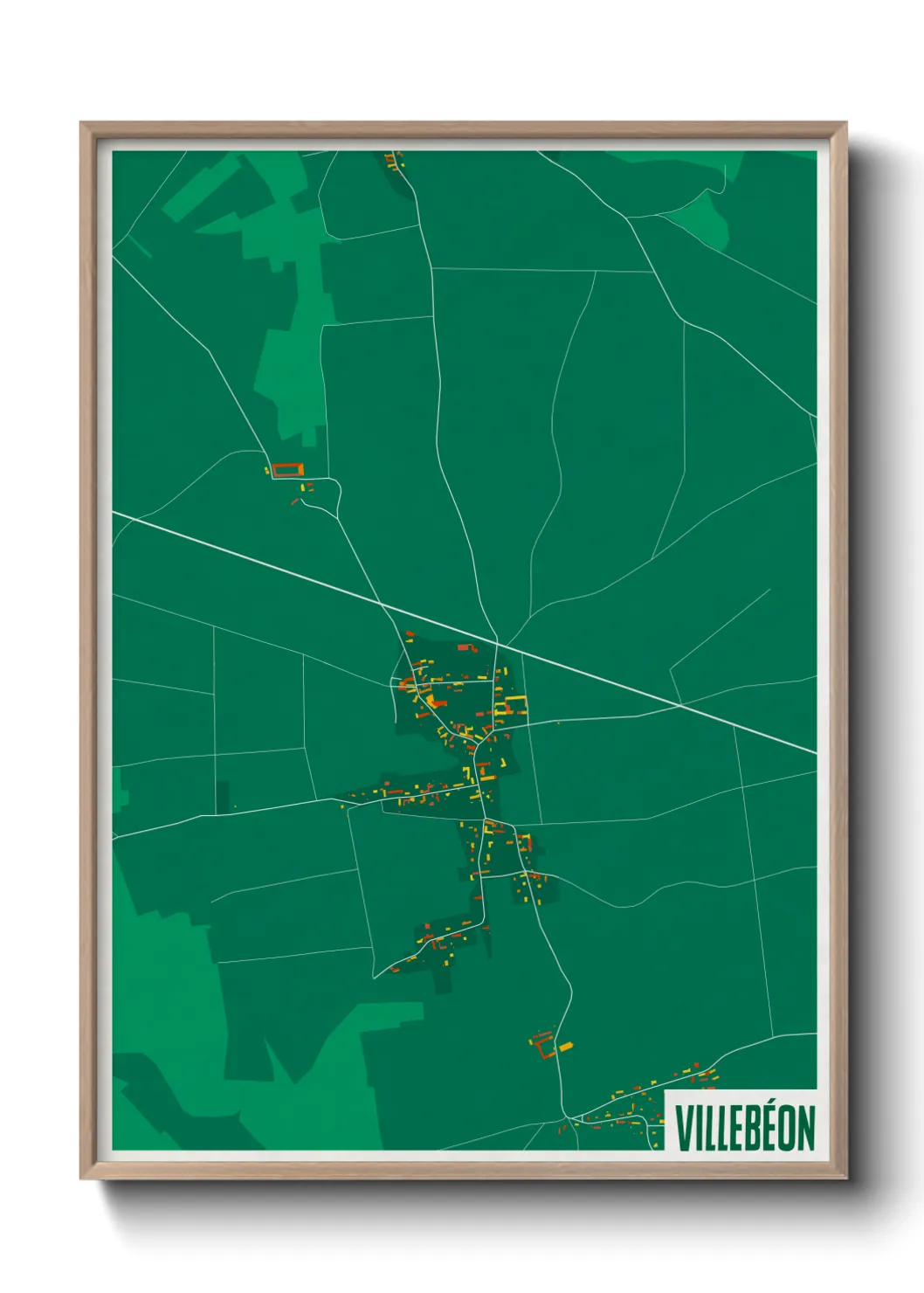 Une affiche de carte sur Villebéon