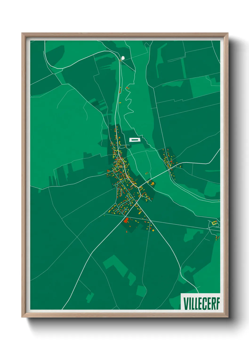 Une affiche de carte sur Villecerf