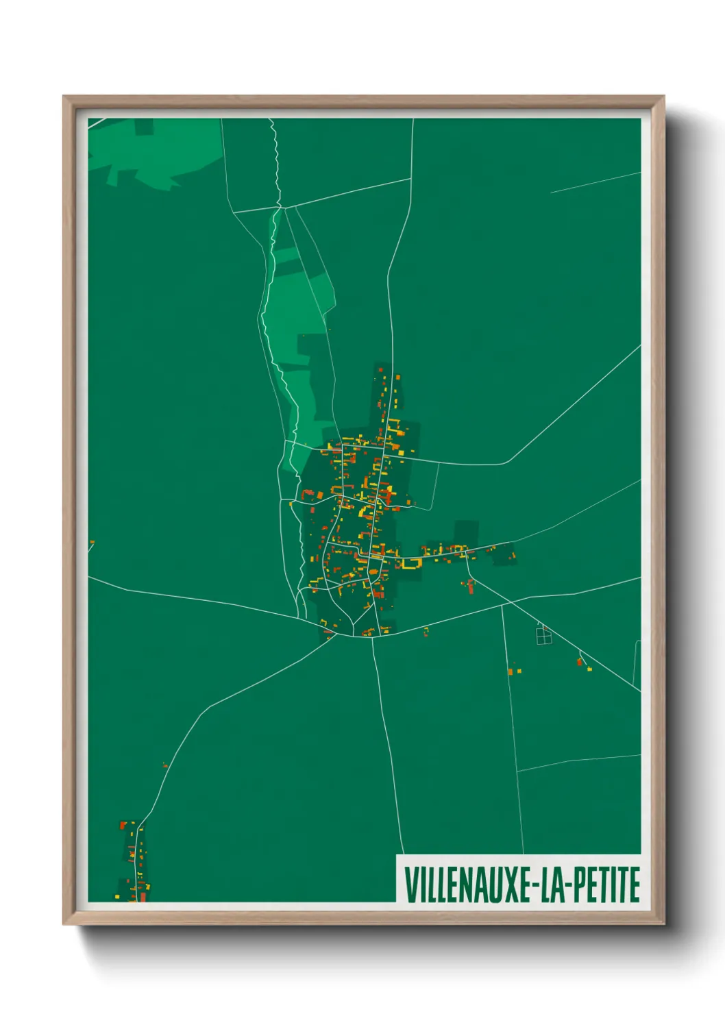 Une affiche de carte sur Villenauxe-la-Petite