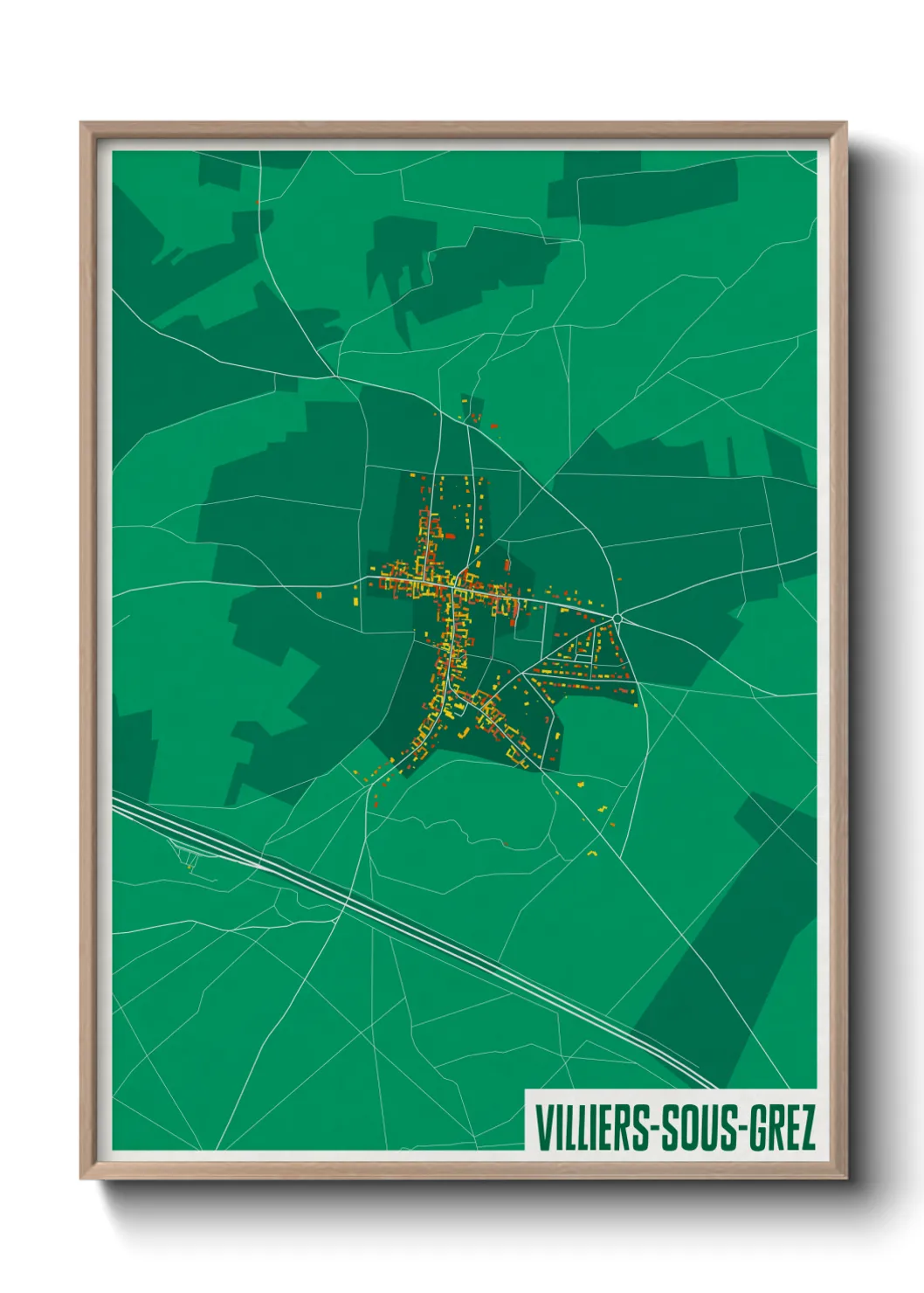 Une affiche de carte sur Villiers-sous-Grez