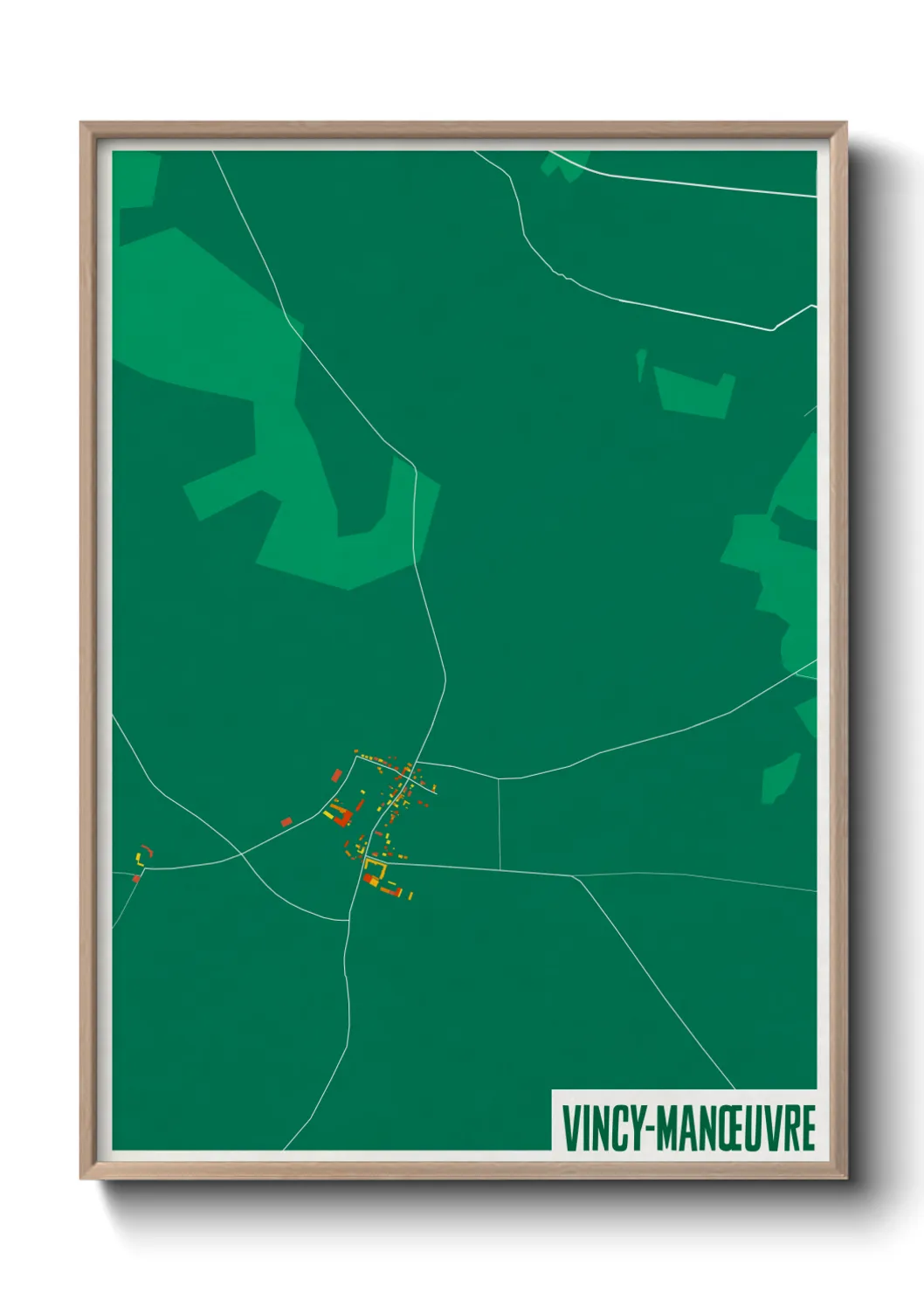 Une affiche de carte sur Vincy-Manœuvre