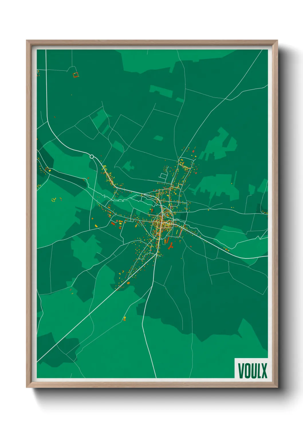 Une affiche de carte sur Voulx