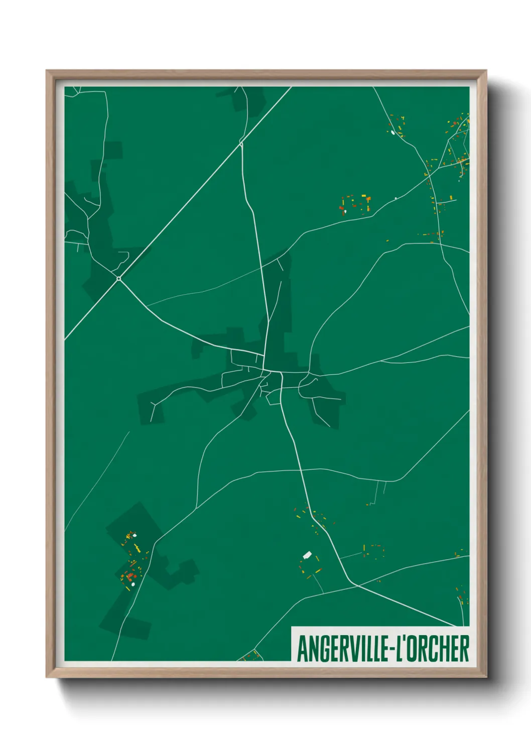 Une affiche de carte sur Angerville-l'Orcher