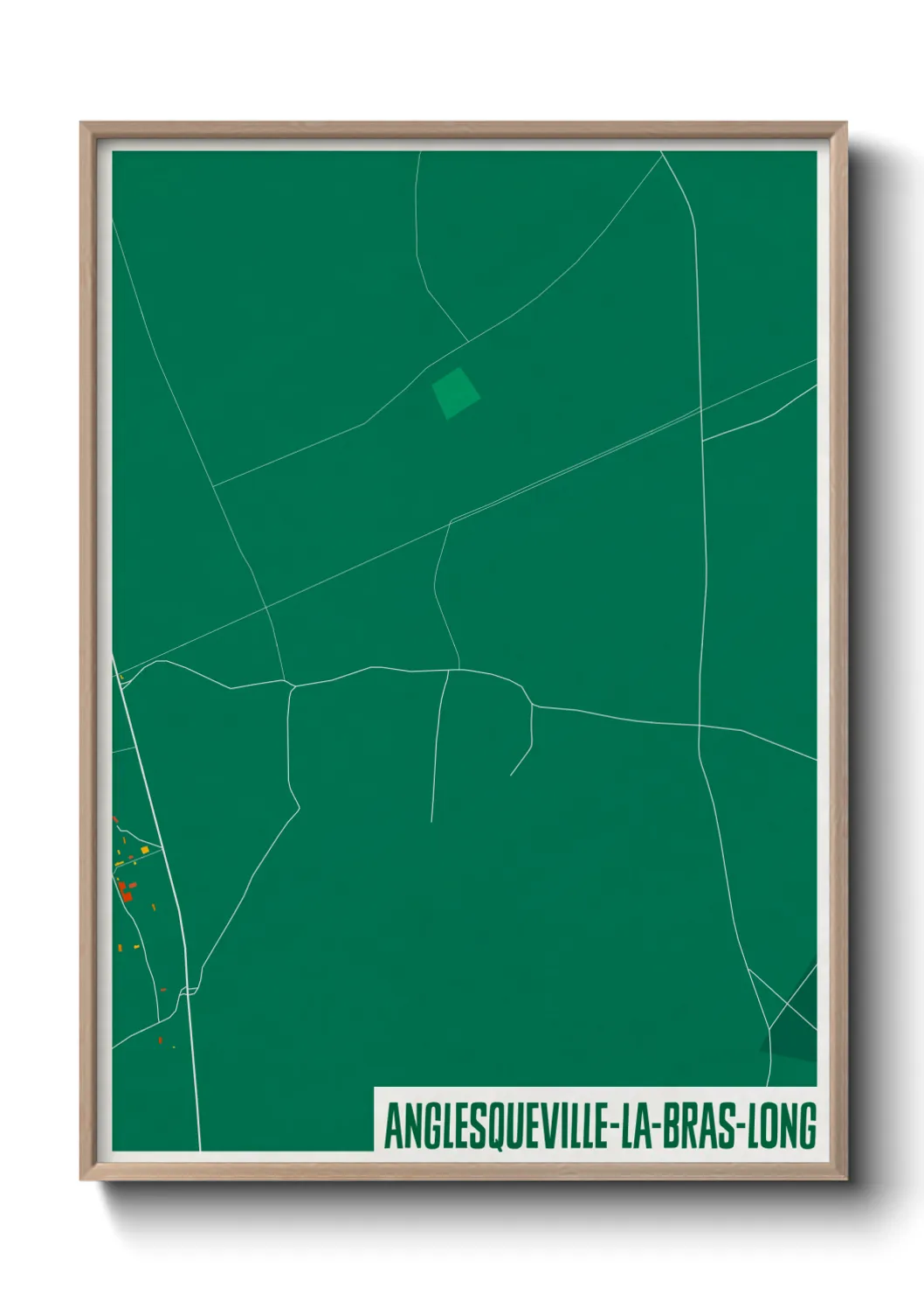 Une affiche de carte sur Anglesqueville-la-Bras-Long