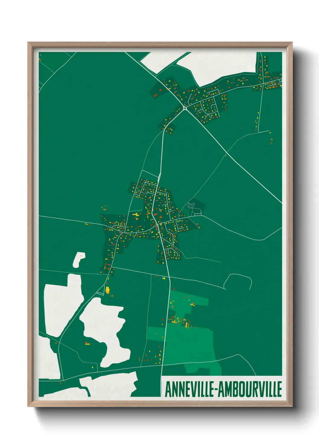 Une affiche de carte sur Anneville-Ambourville
