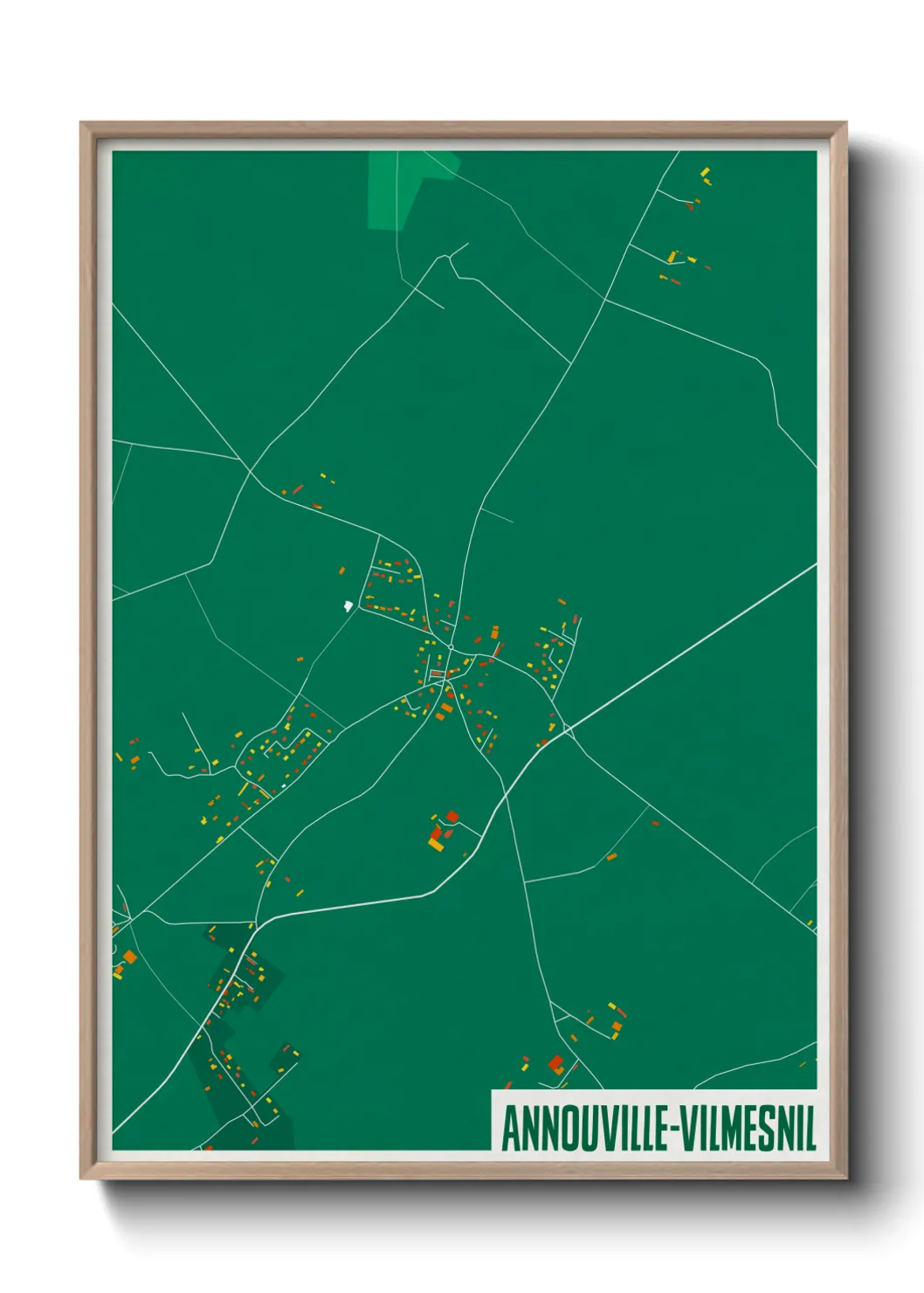 Une affiche de carte sur Annouville-Vilmesnil