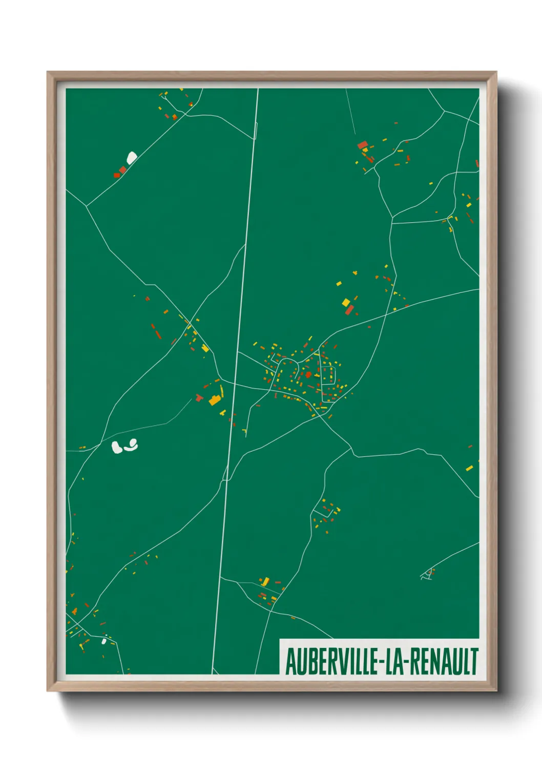 Une affiche de carte sur Auberville-la-Renault