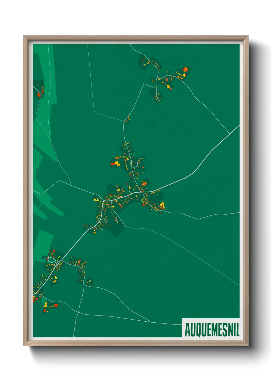 Une affiche de carte sur Auquemesnil