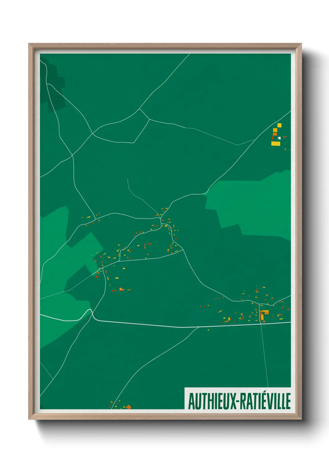 Une affiche de carte sur Authieux-Ratiéville