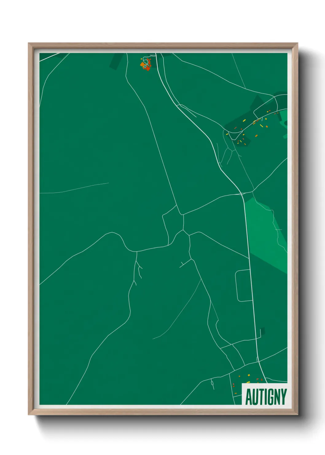 Une affiche de carte sur Autigny