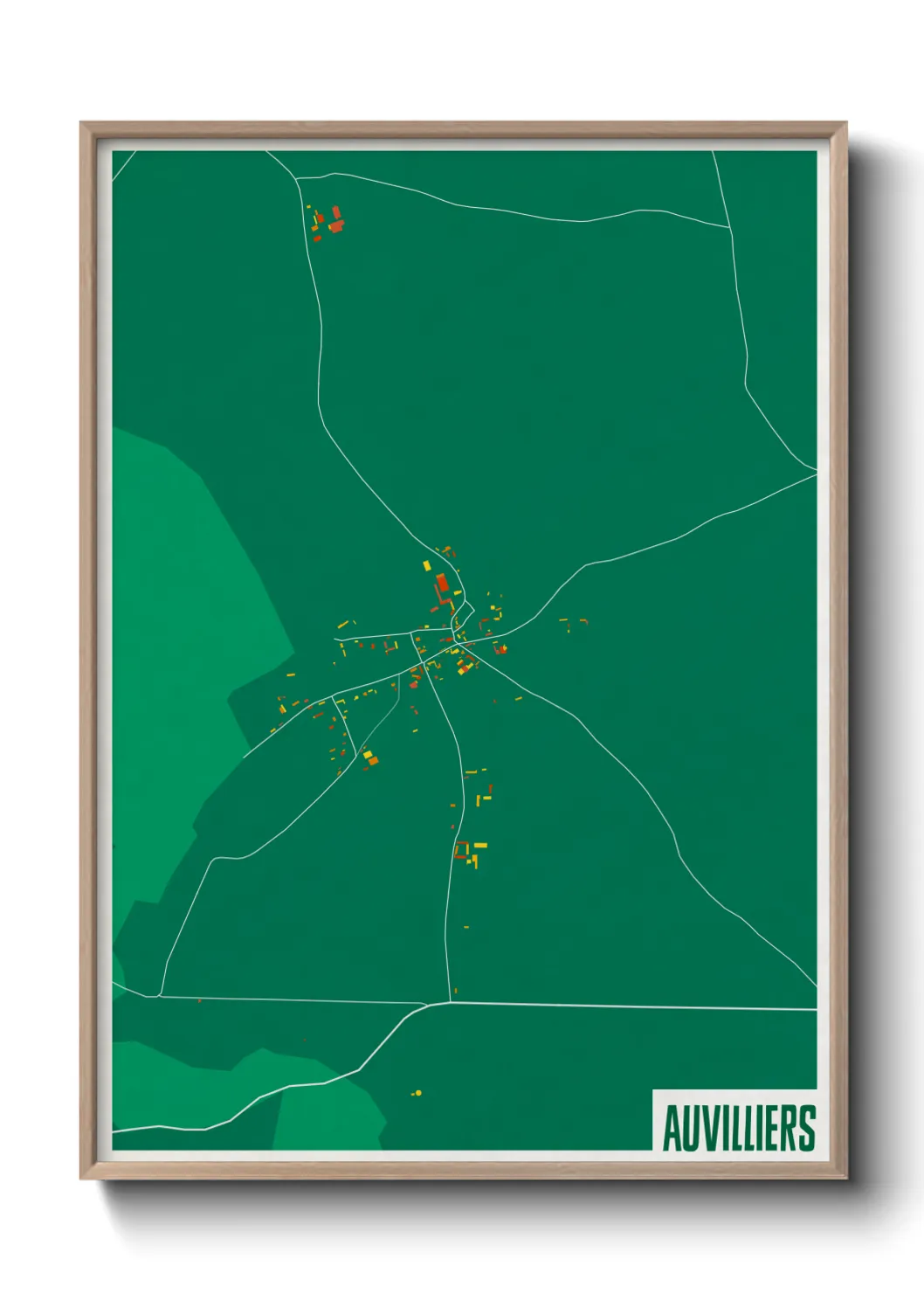 Une affiche de carte sur Auvilliers