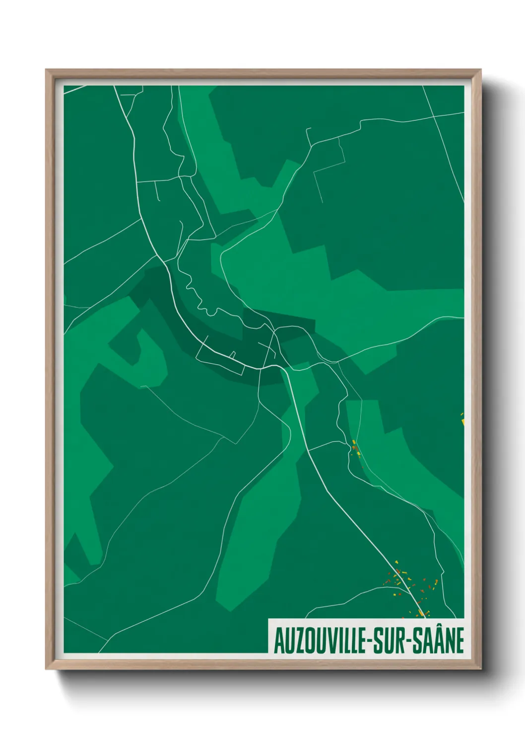 Une affiche de carte sur Auzouville-sur-Saâne