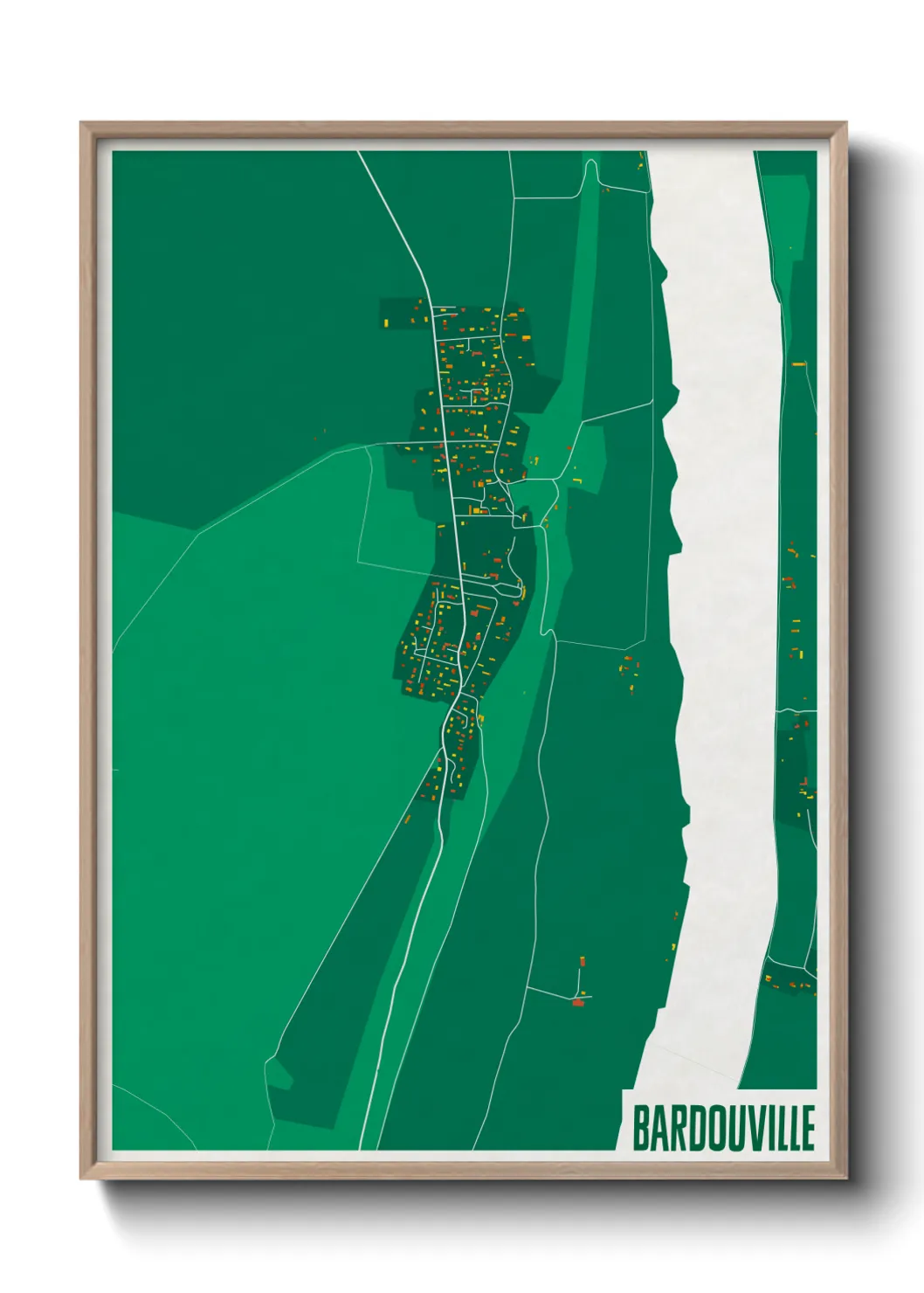 Une affiche de carte sur Bardouville