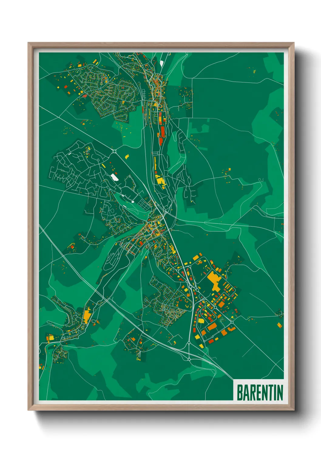Une affiche de carte sur Barentin