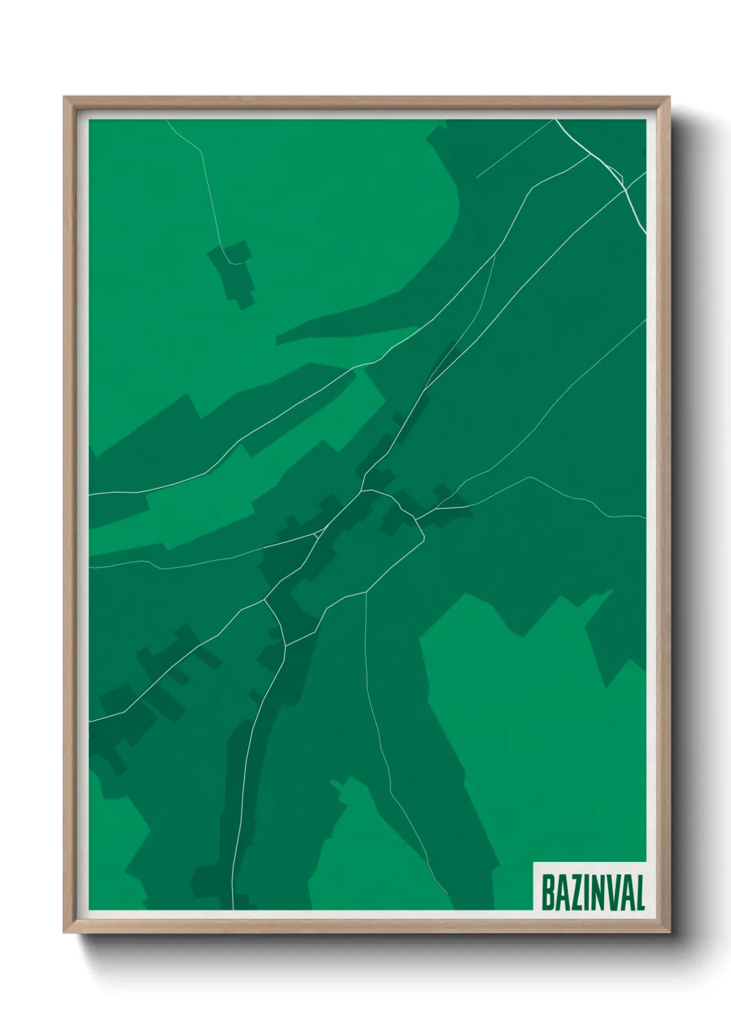 Une affiche de carte sur Bazinval