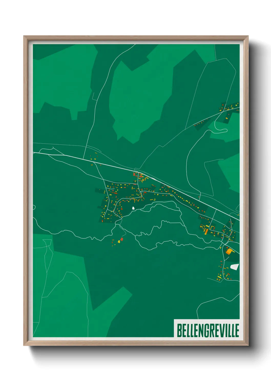 Une affiche de carte sur Bellengreville