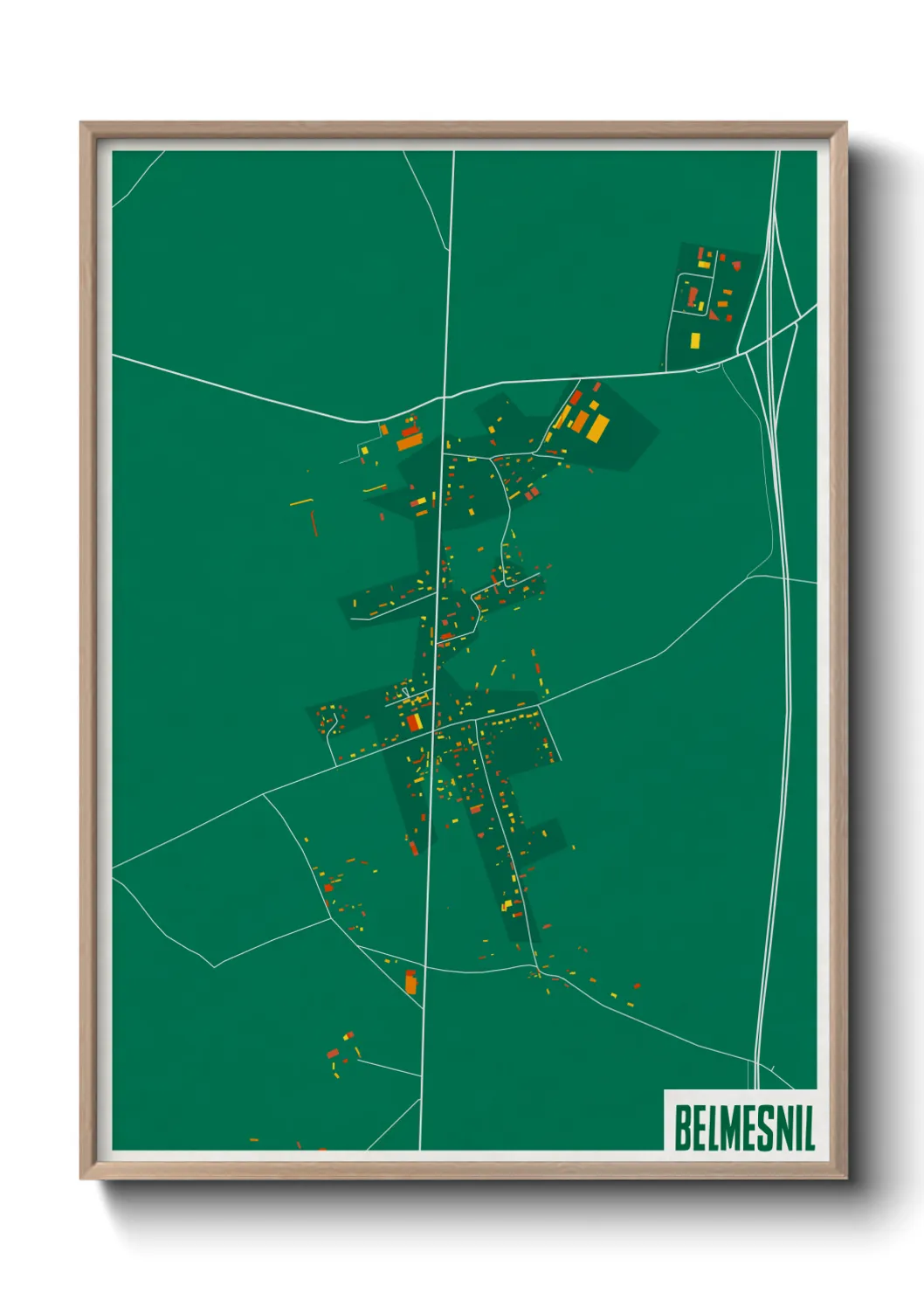 Une affiche de carte sur Belmesnil