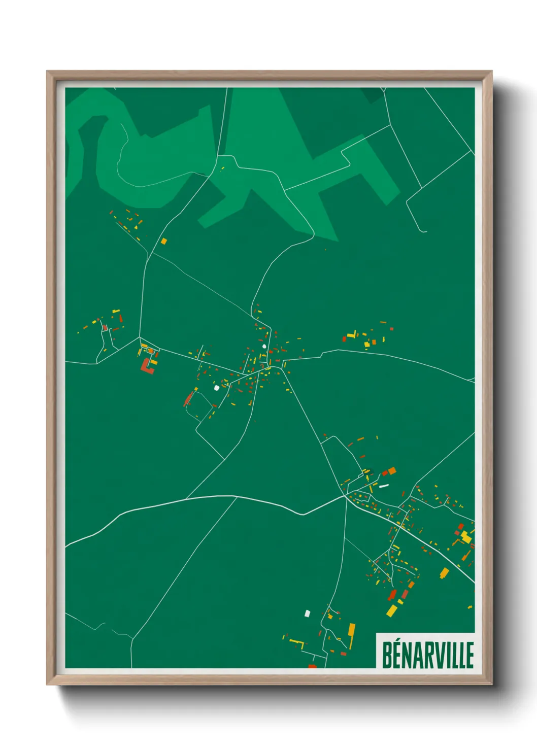 Une affiche de carte sur Bénarville