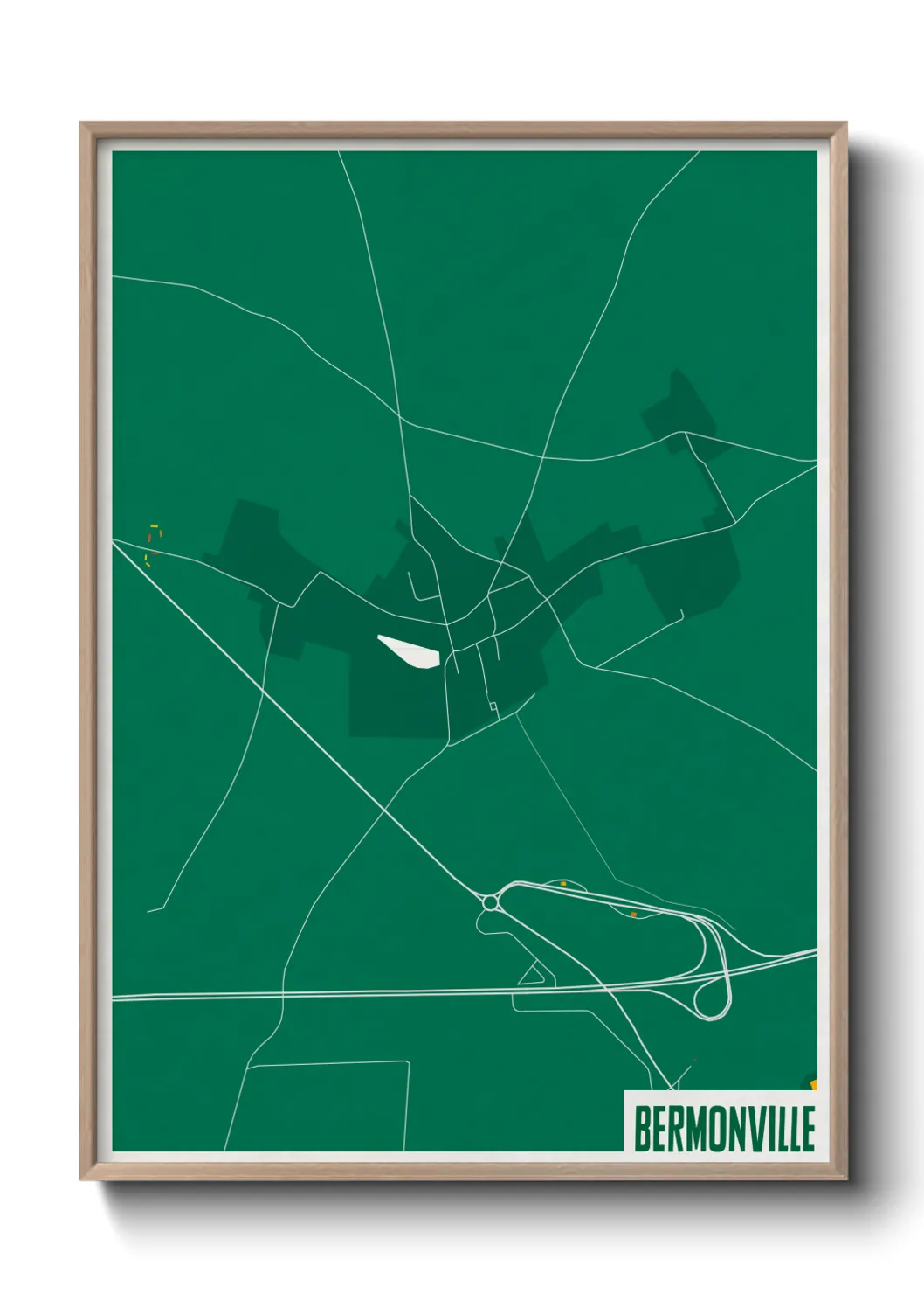 Une affiche de carte sur Bermonville