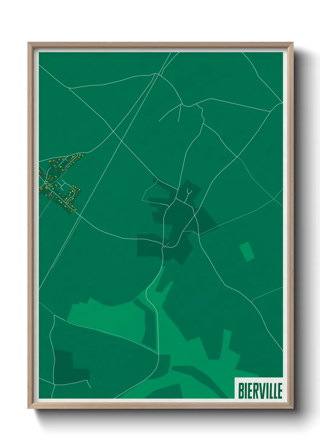 Une affiche de carte sur Bierville