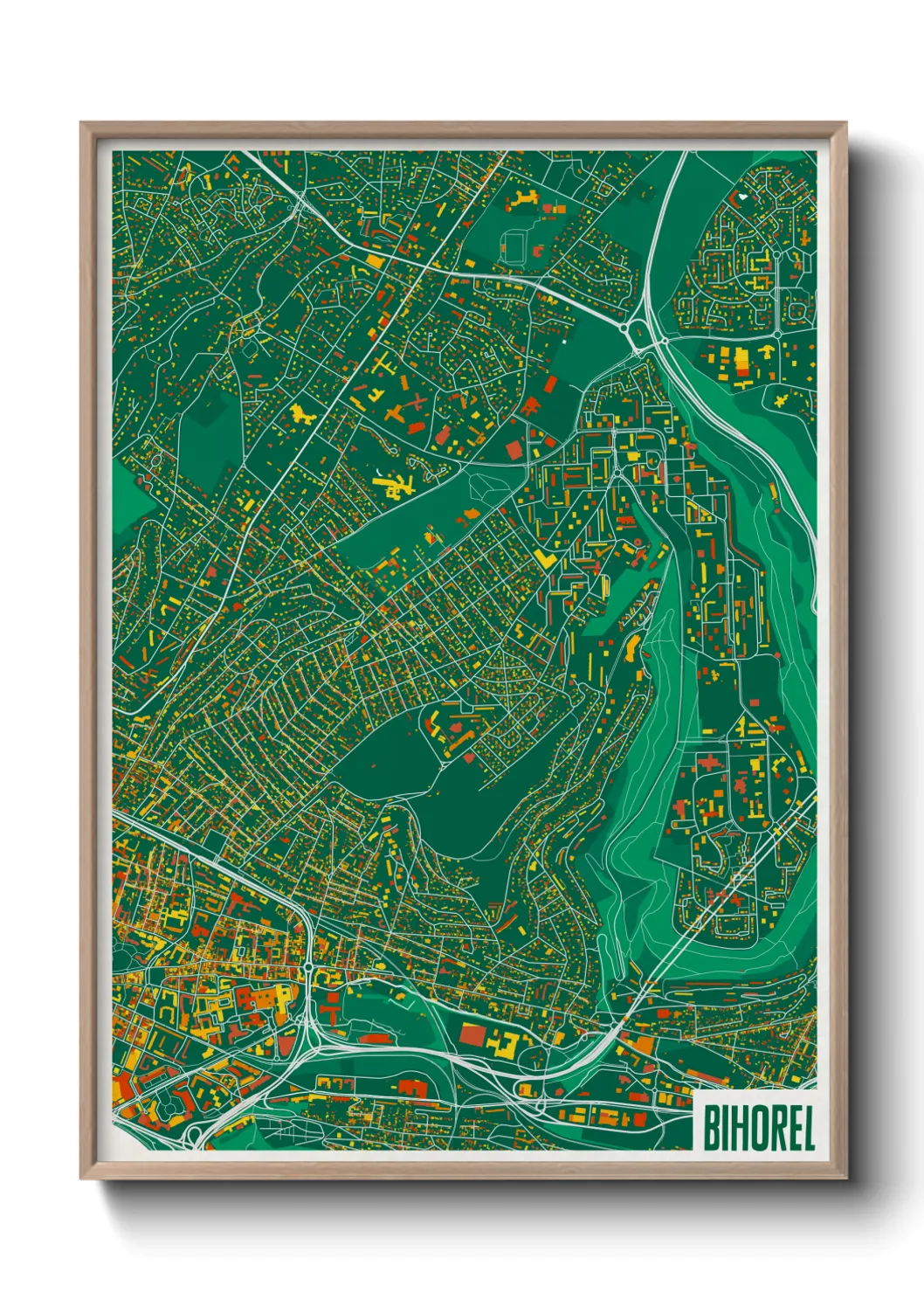 Une affiche de carte sur Bihorel