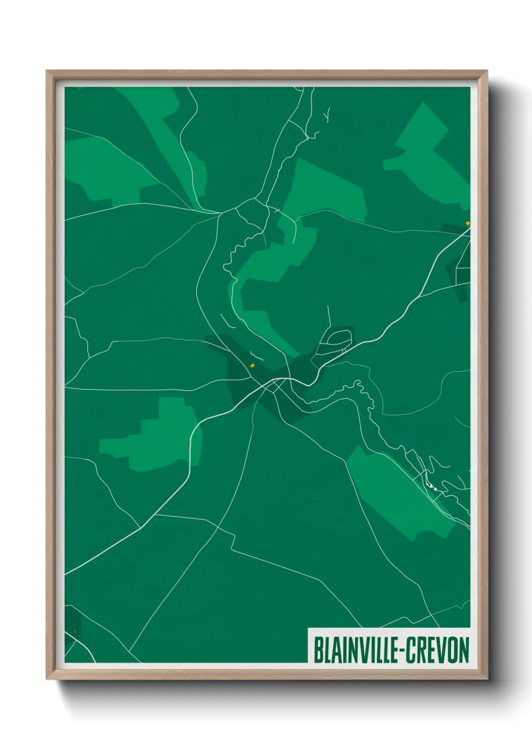 Une affiche de carte sur Blainville-Crevon