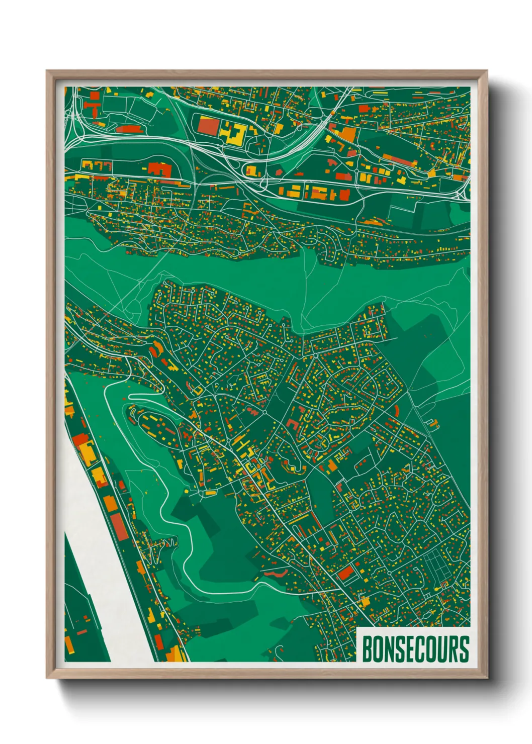 Une affiche de carte sur Bonsecours