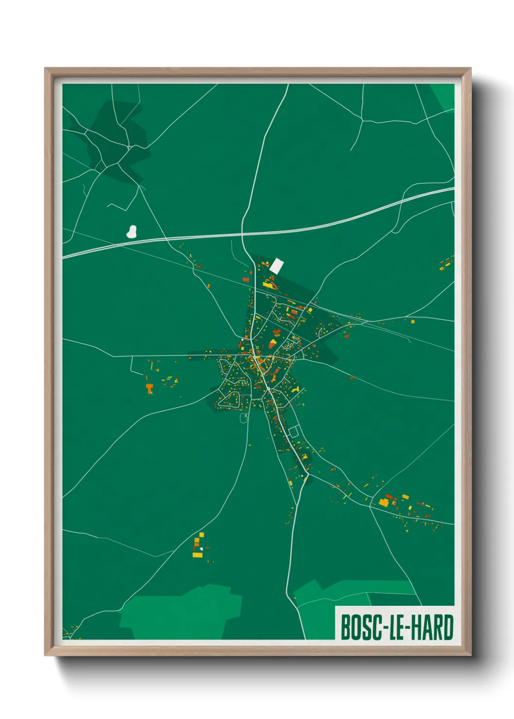Une affiche de carte sur Bosc-le-Hard