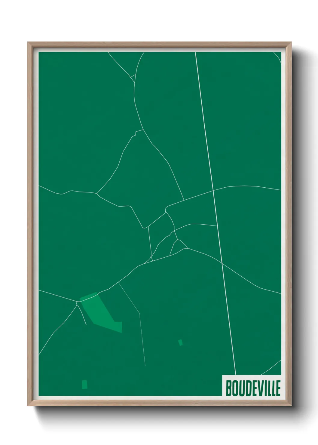 Une affiche de carte sur Boudeville