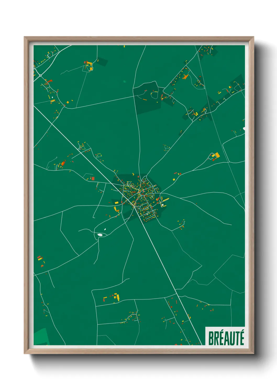 Une affiche de carte sur Bréauté
