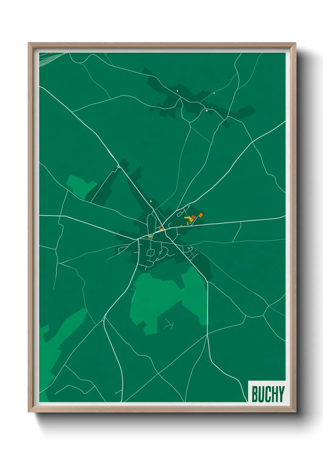 Une affiche de carte sur Buchy