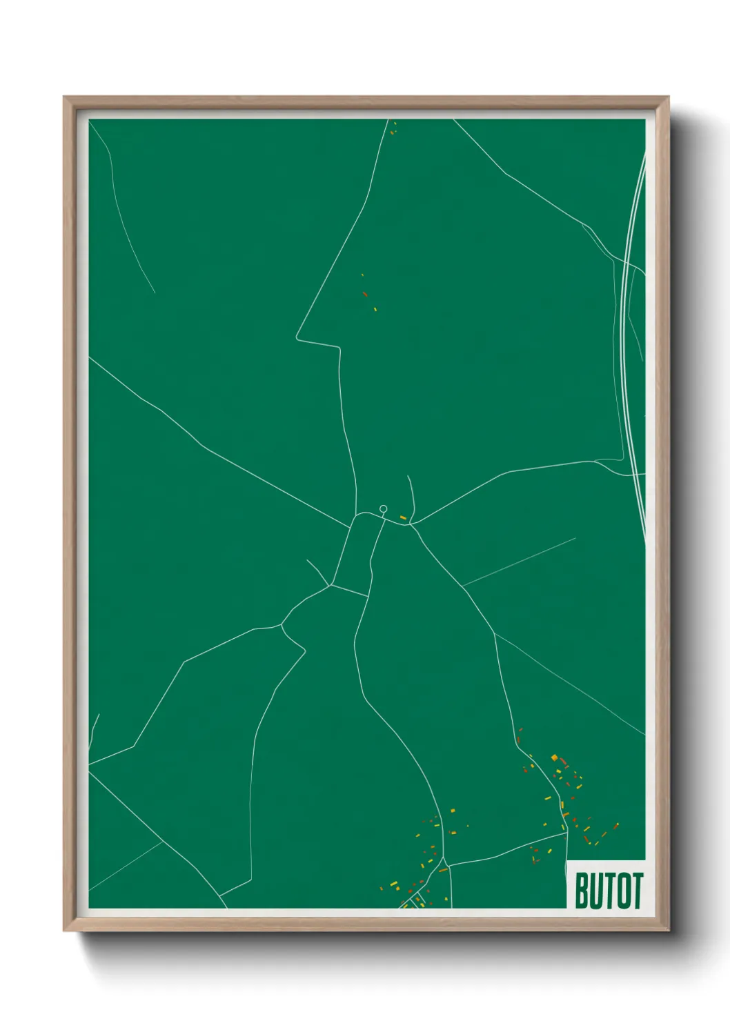 Une affiche de carte sur Butot