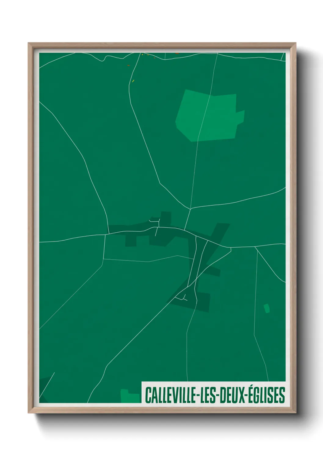 Une affiche de carte sur Calleville-les-Deux-Églises