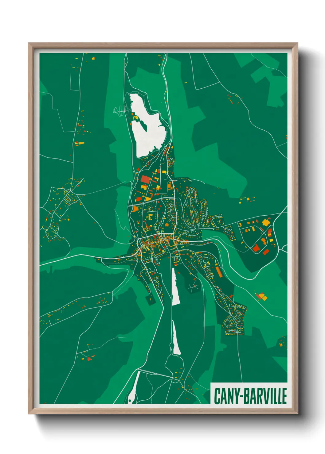 Une affiche de carte sur Cany-Barville
