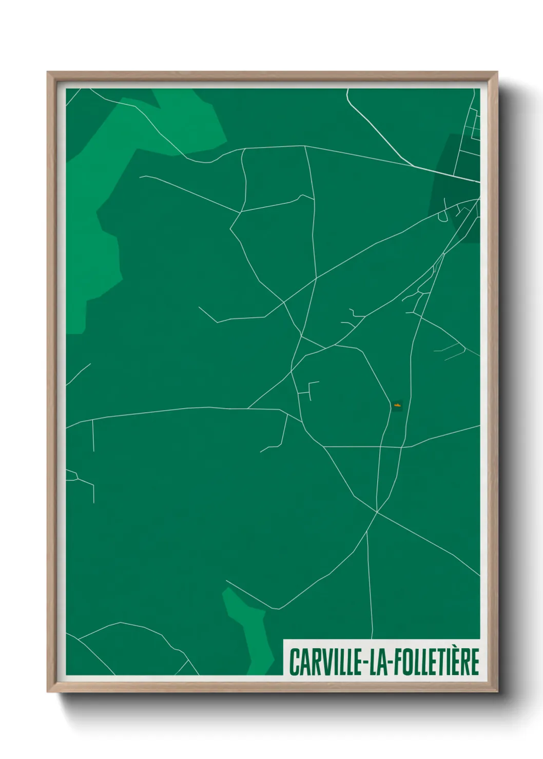 Une affiche de carte sur Carville-la-Folletière