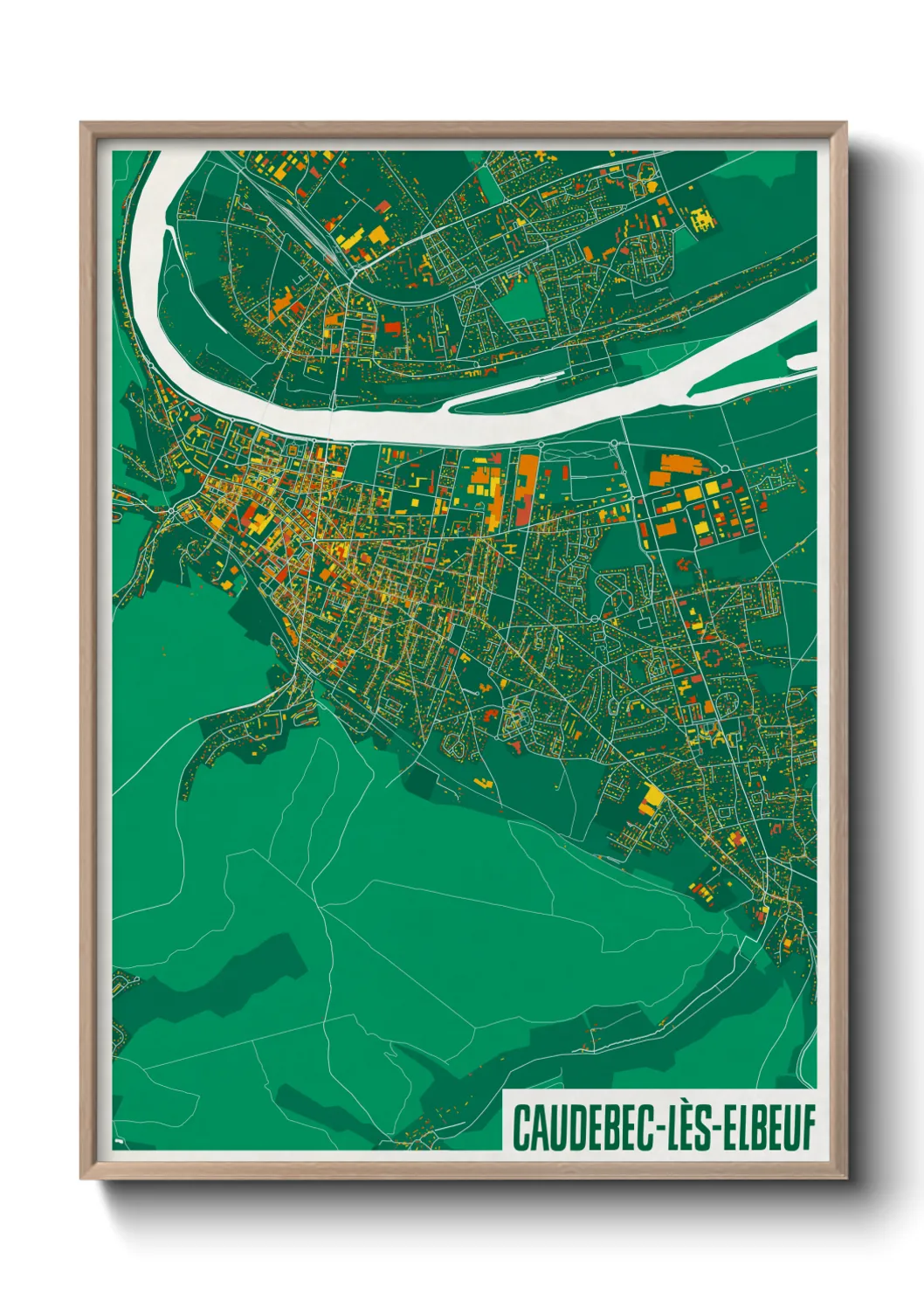 Une affiche de carte sur Caudebec-lès-Elbeuf