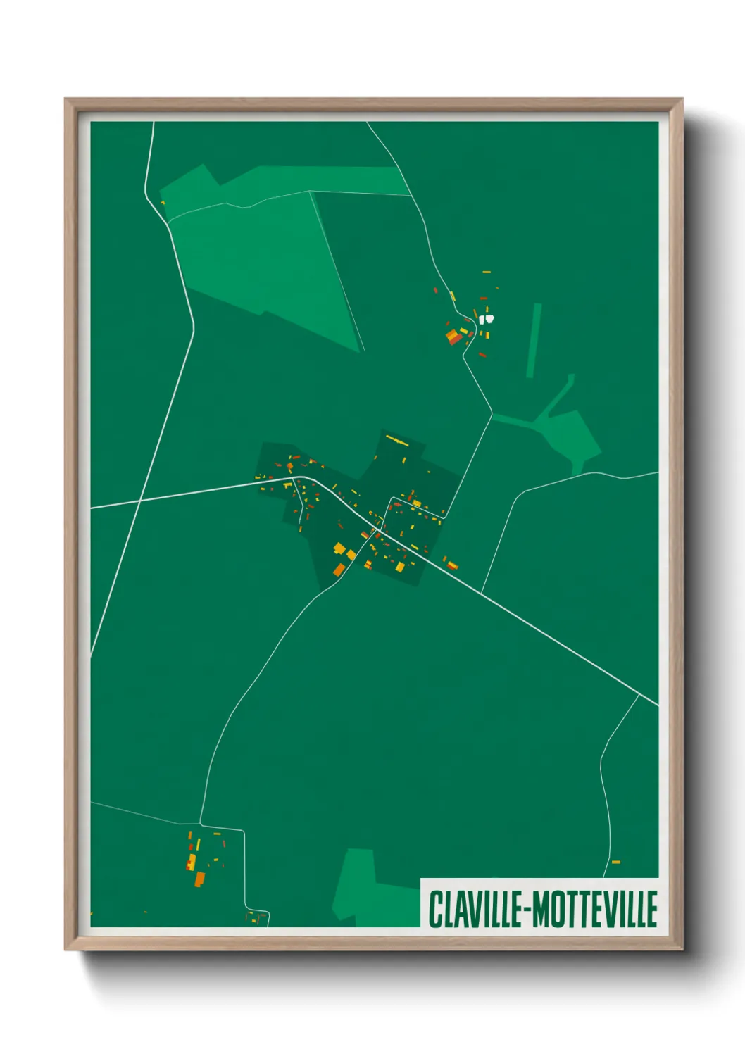 Une affiche de carte sur Claville-Motteville