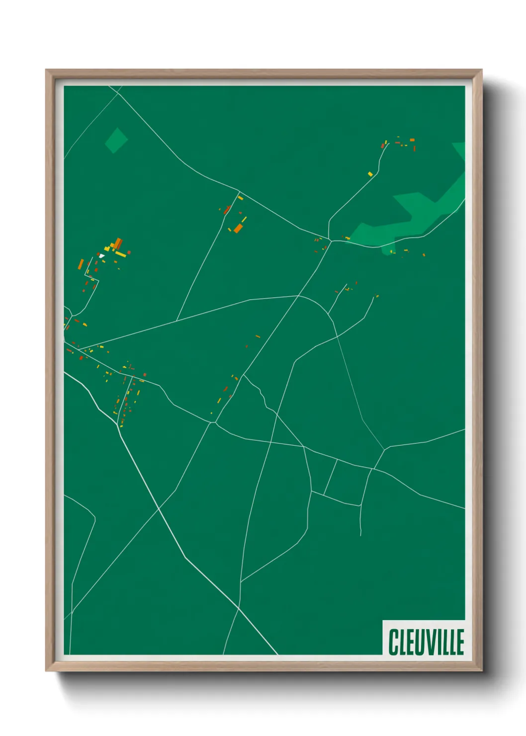 Une affiche de carte sur Cleuville