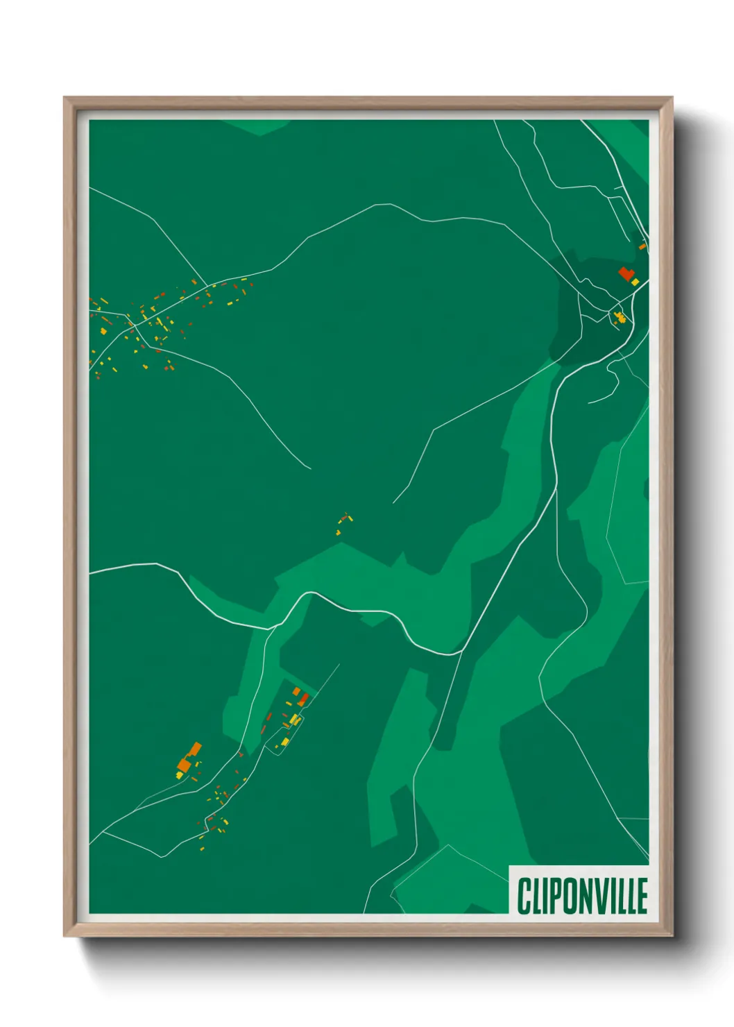 Une affiche de carte sur Cliponville