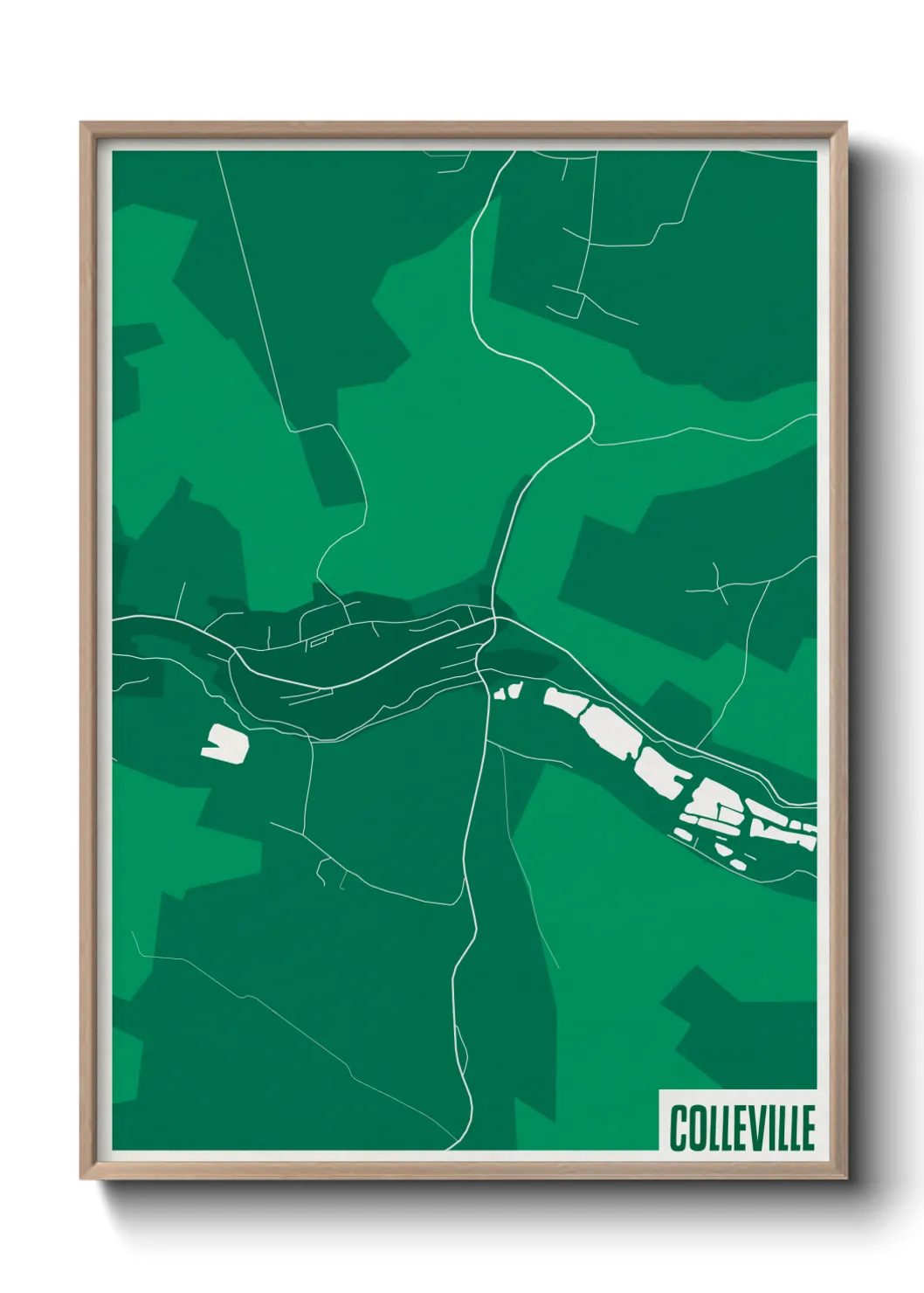 Une affiche de carte sur Colleville