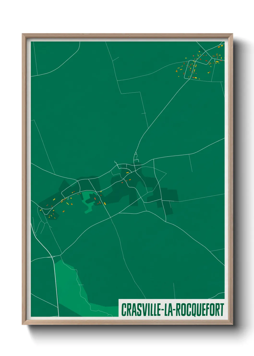 Une affiche de carte sur Crasville-la-Rocquefort