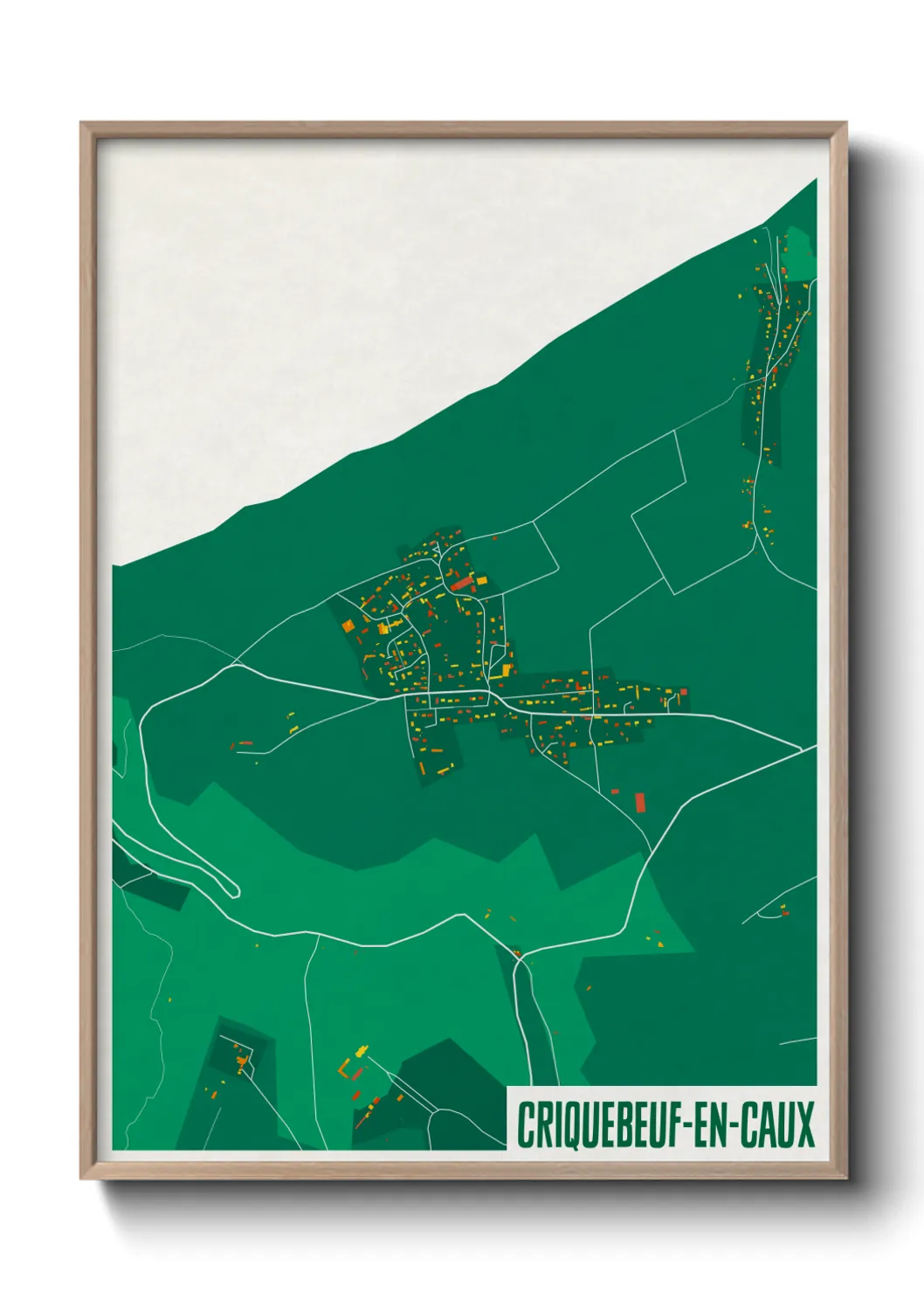 Une affiche de carte sur Criquebeuf-en-Caux